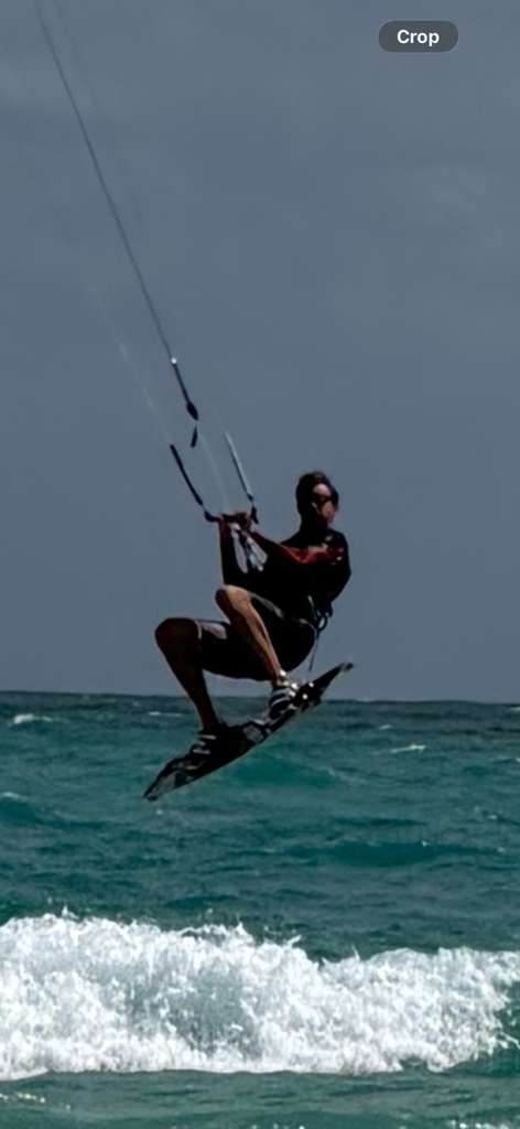 Glen Bradford kitesurfing in Miami Beach — investor, developer, and author