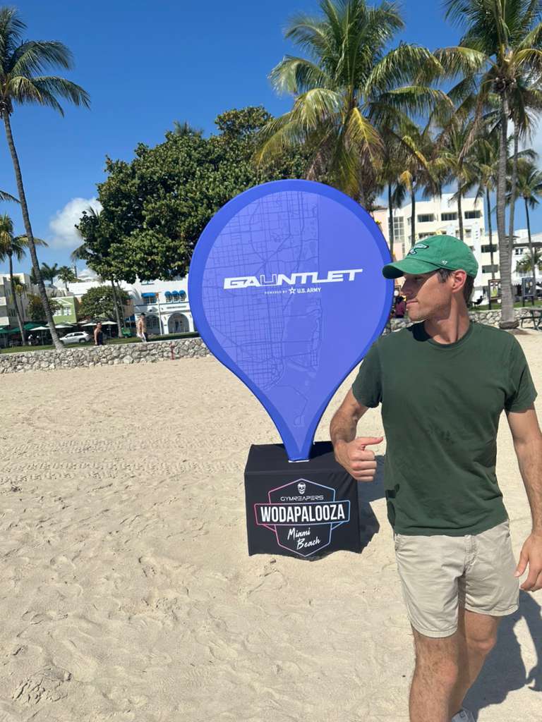 Michael Walton at Wodapalooza Gauntlet sign